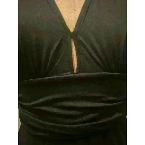 Anrabess Long Sleeve V-Neck Pleated High Waist Maxi Dress Black NWT Size S - Picture 6 of 9